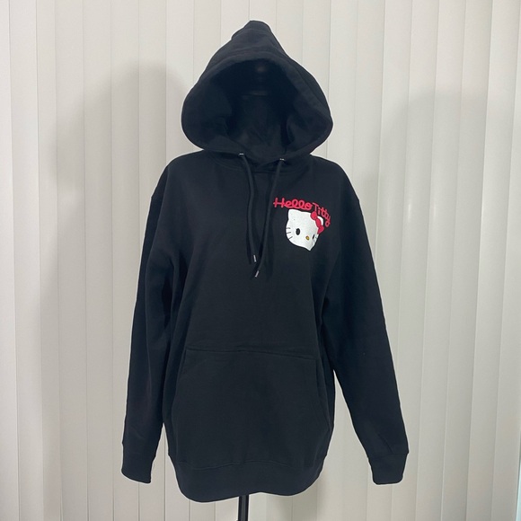 ALF ASSHOLES LIVE FOREVER Hello Titty Hello Kitty Hoodie Sweatshirt Black L, XXL - Picture 4 of 14